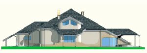projekt domu jednorodzinnego bossanova elewacja boczna villanette 2
