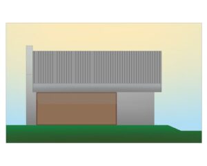 projekt domu typu stodola arstrid elewacja frontowa garaż villanette