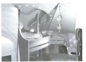 projekt rezydencji amaya wizualizacja wnętrza sufit salon villanette